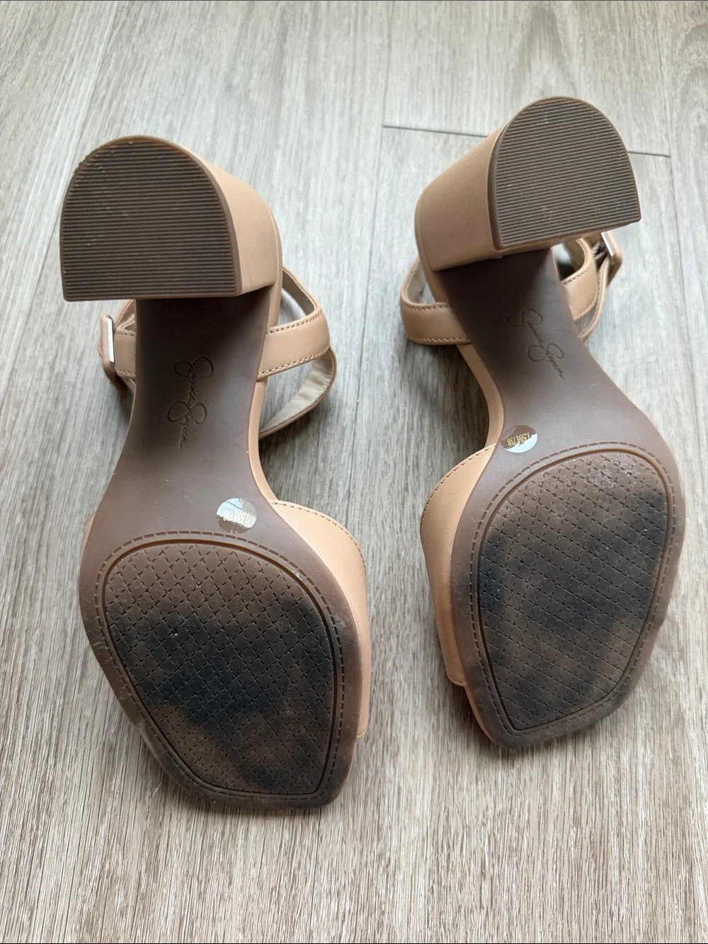 Jessica Simpson Beige Block Heel Sandals